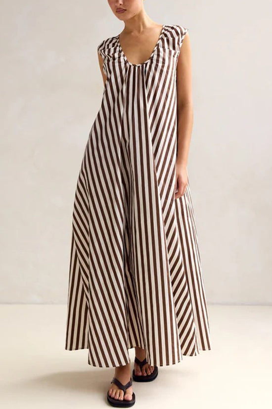 Polka Dot Sleeveless Maxi Dress