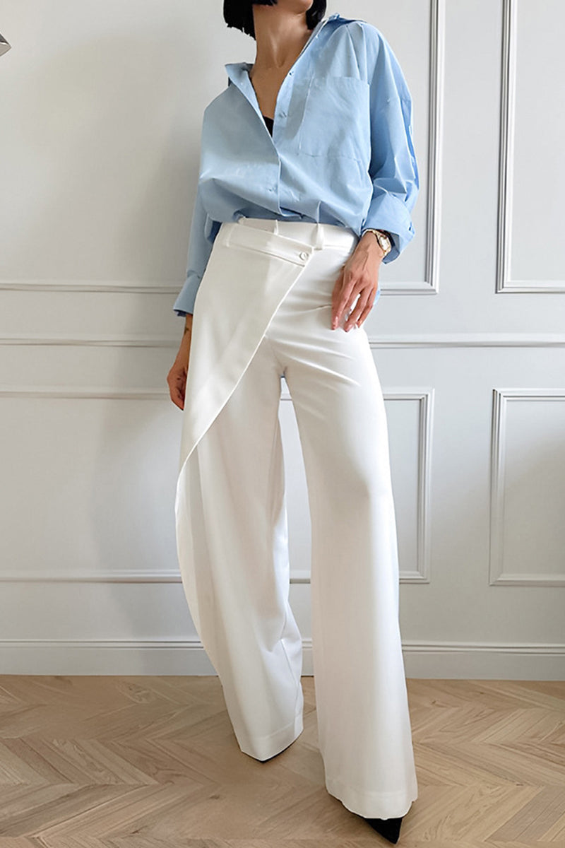 Draped Waist Casual Pants