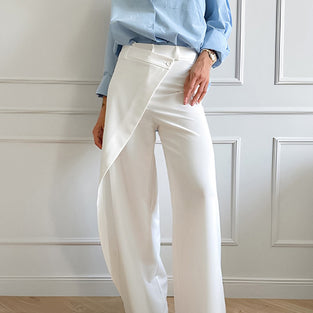 Draped Waist Casual Pants