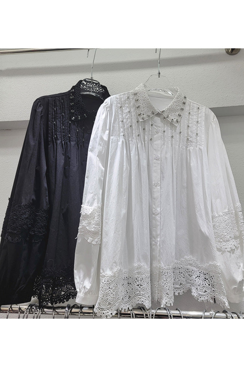 Elegant Lace Detail Blouse