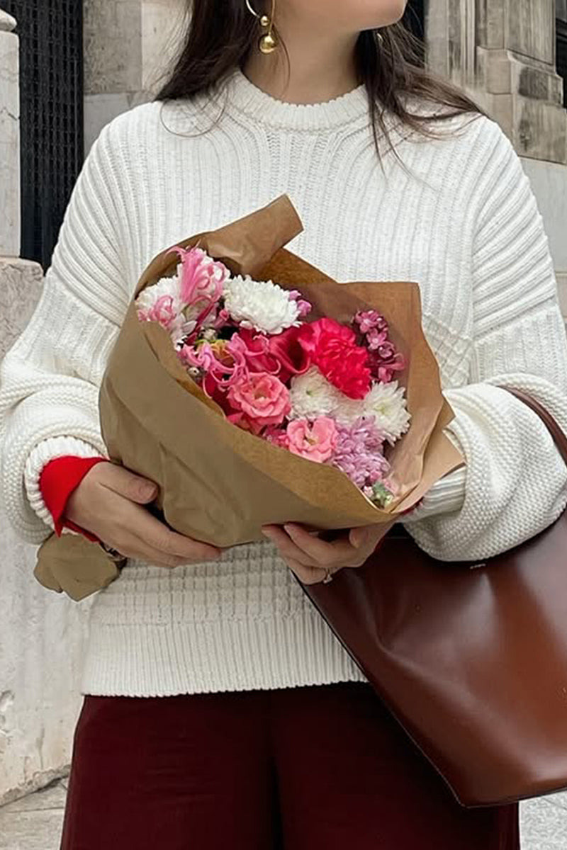 Textured Knit Oversized Sweater
