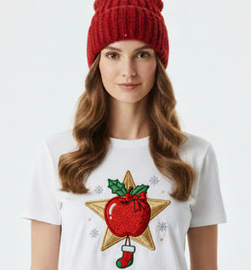 Golden Star Apple Embroidered T-Shirt