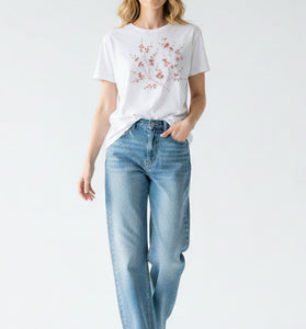 Blossom Breeze Embroidered T-Shirt