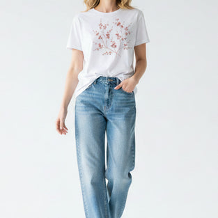 Blossom Breeze Embroidered T-Shirt