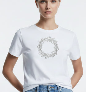 Laurel Wreath Embroidered T-Shirt