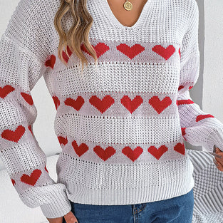 Heart Motif Knit Sweater