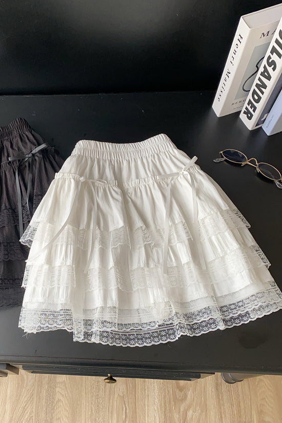 Ruffle Lace Mini Skirt