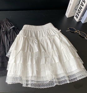 Ruffle Lace Mini Skirt