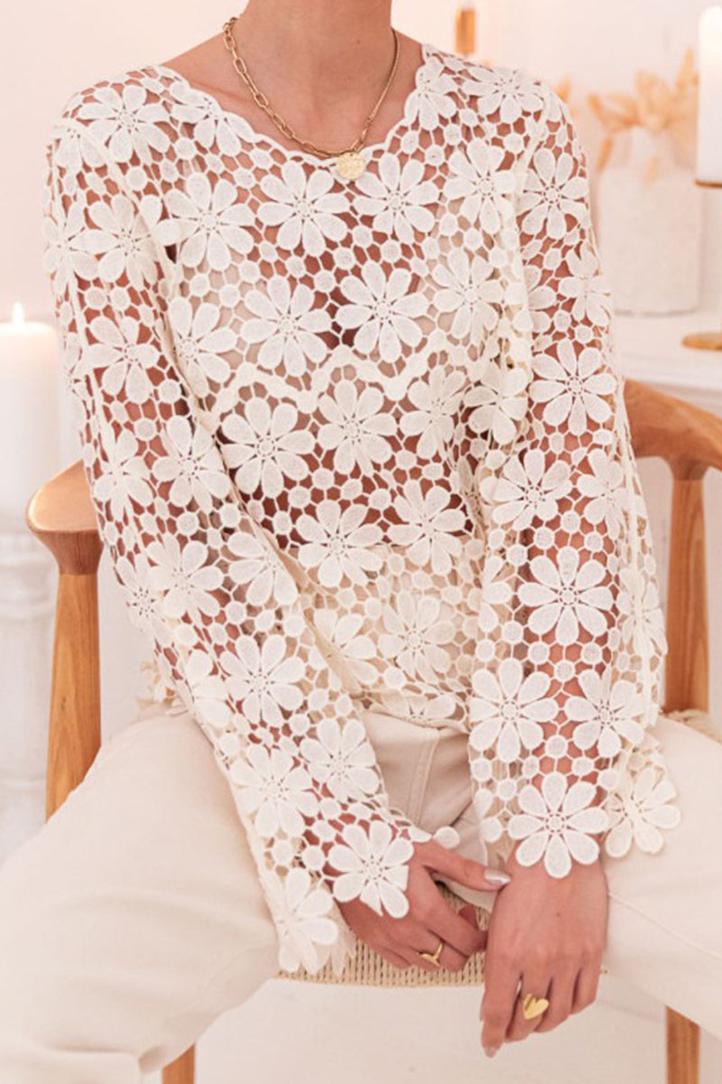 Floral Long Sleeve Cover-Up