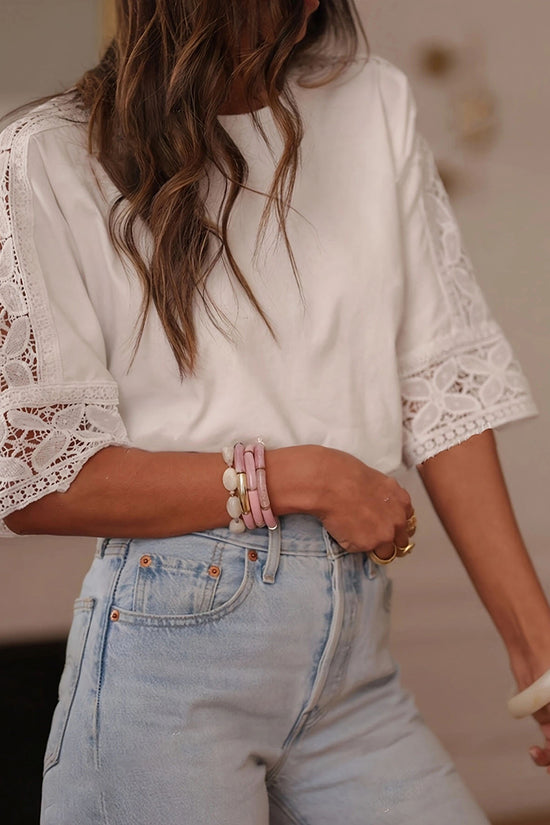Elegant Lace Sleeve Blouse