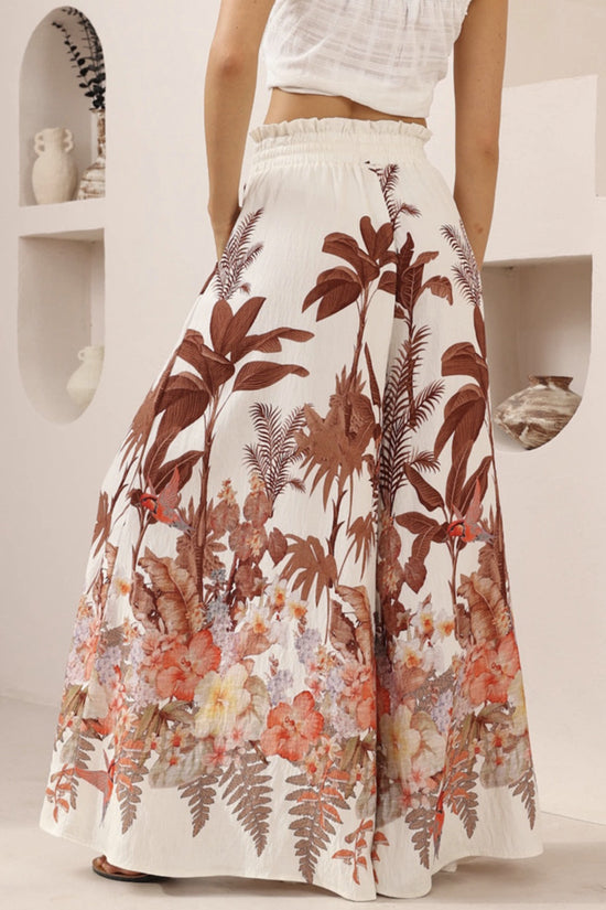 Floral Wide-Leg Casual Pants
