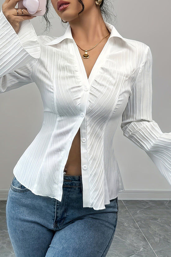 Elegant Flared Sleeve Blouse