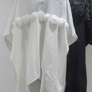 Mesh Rose Detail Oversized T-Shirt