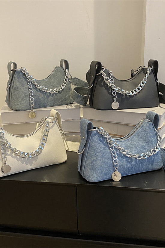 Chain Accent Shoulder Bag