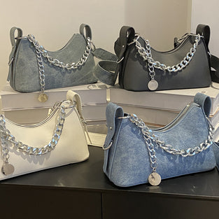 Chain Accent Shoulder Bag