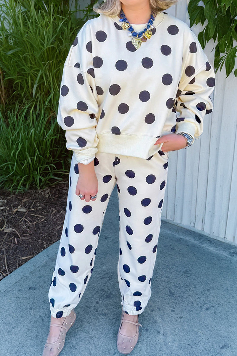 Polka Dot Casual Pants Set