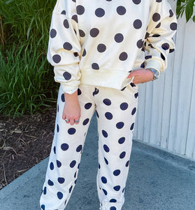 Polka Dot Casual Pants Set