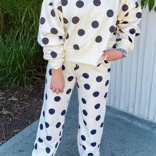 Polka Dot Casual Pants Set