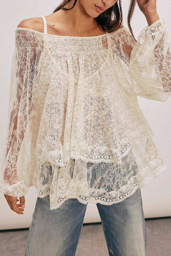 Off-Shoulder Layer Lace Top