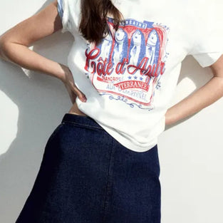 Graphic Print Short Sleeve Polo Tee