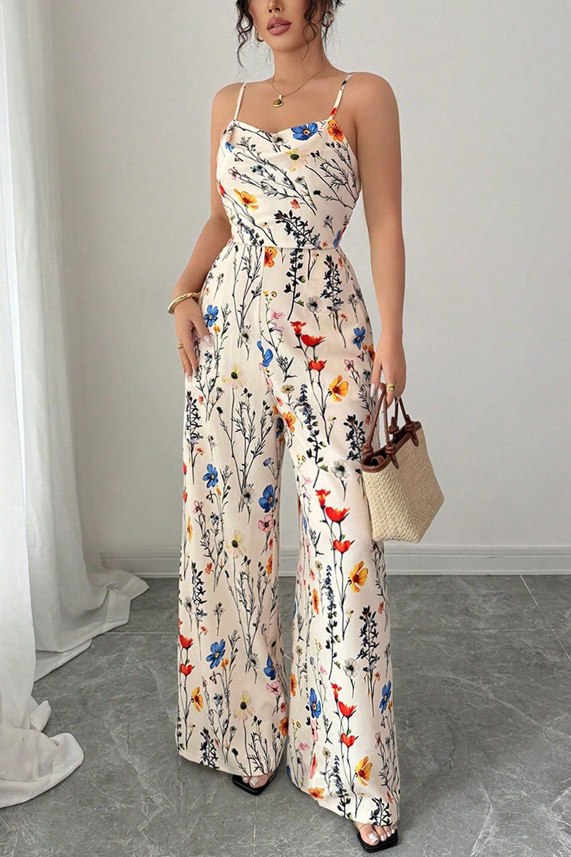 Floral Sleeveless Jumpsuit