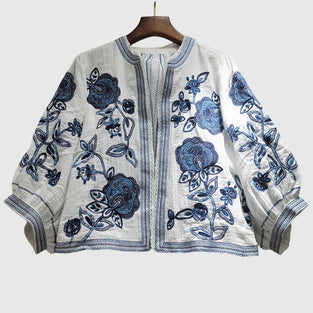 Floral Open-Front Jacket