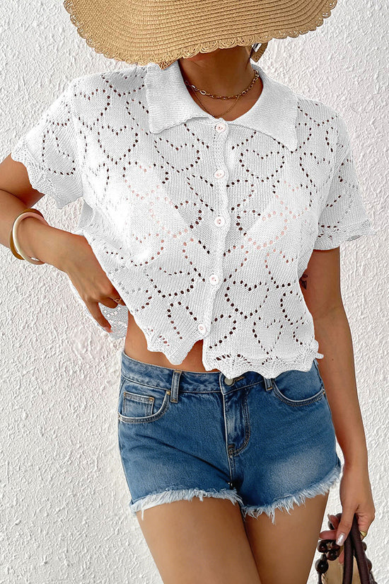 Chic Crochet Button-Up Cover-Up