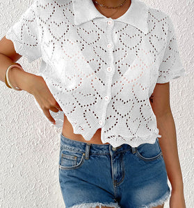 Chic Crochet Button-Up Cover-Up