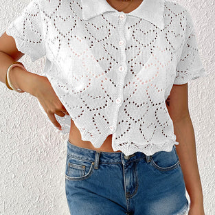Chic Crochet Button-Up Cover-Up