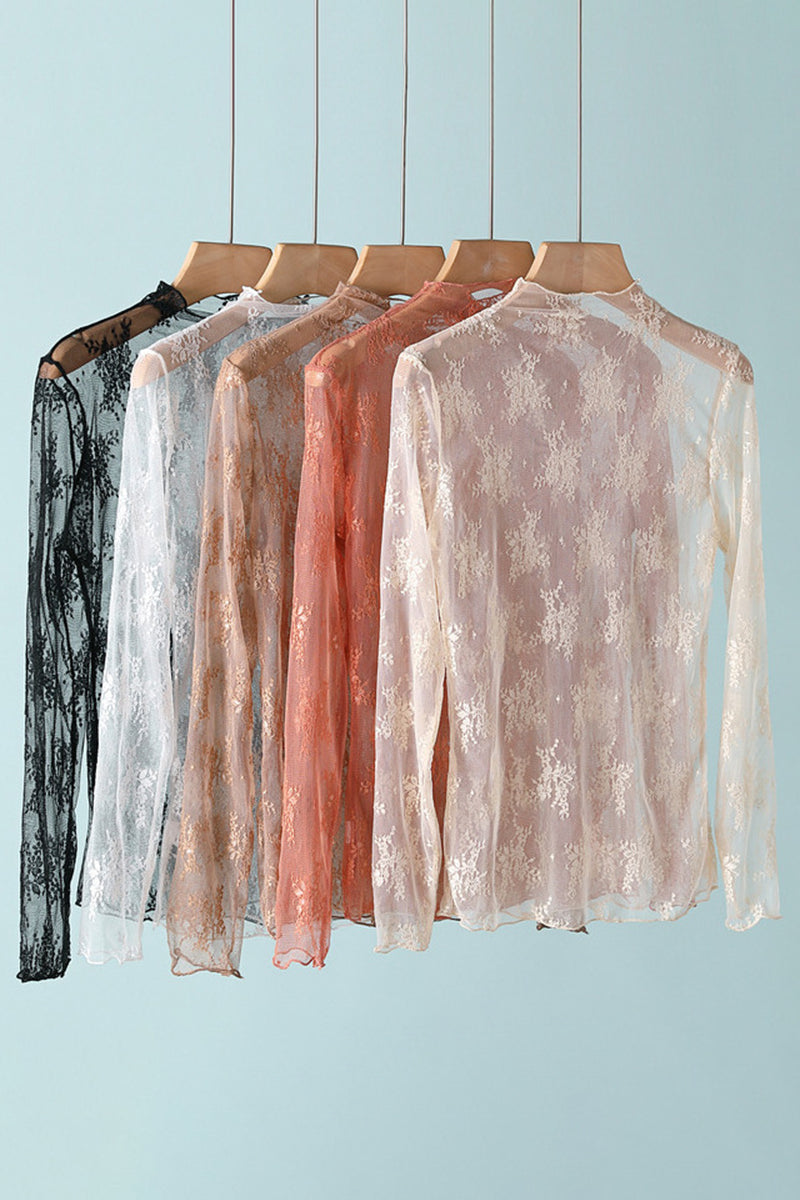 Elegant Lace Sheer T-Shirt
