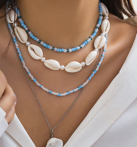 Elegant Layered Pearl Charm Necklace