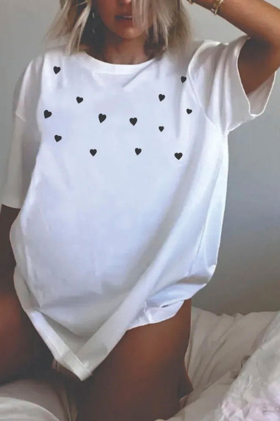 Heart Pattern Oversized T-Shirt
