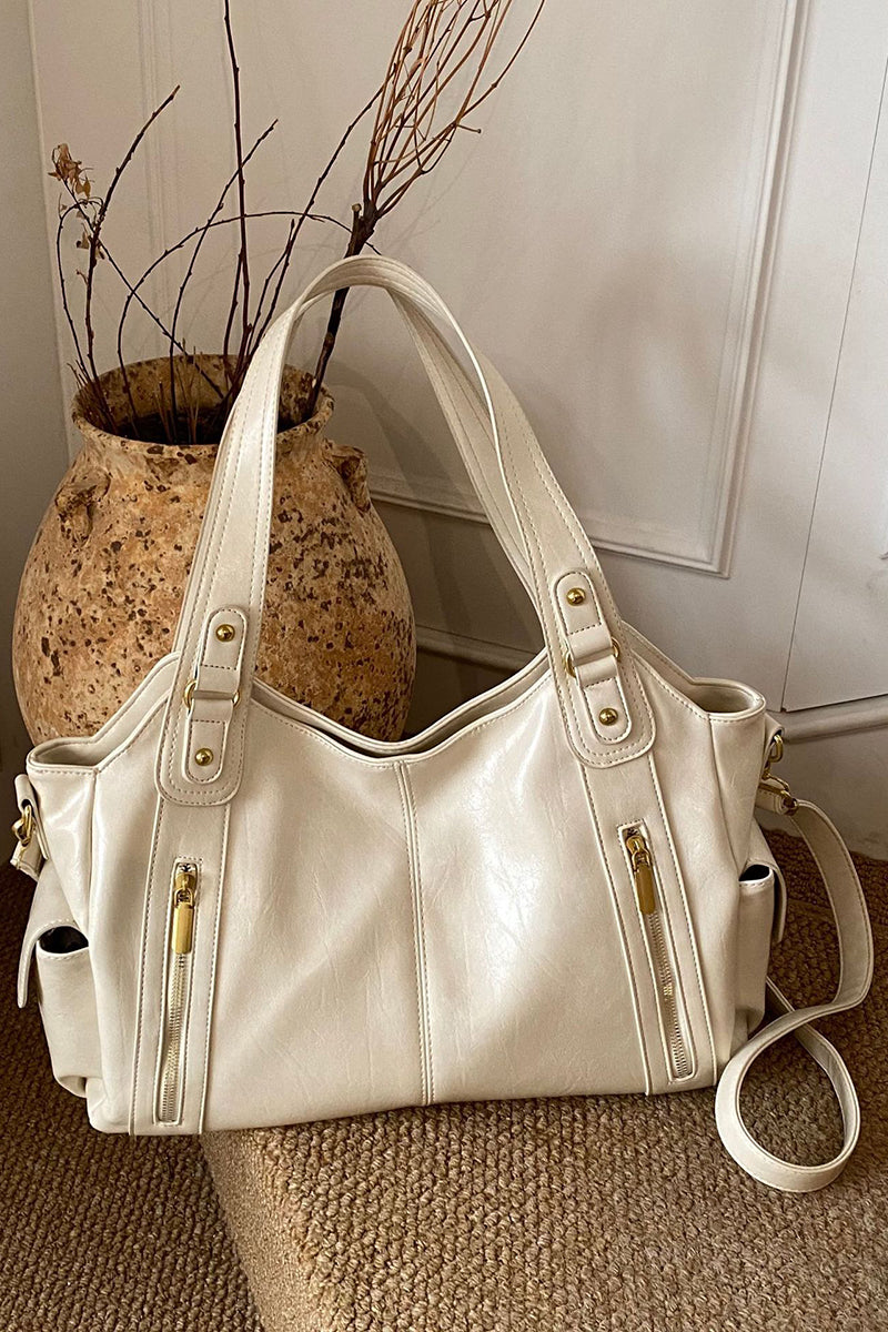 Sleek Handbag with Elegant Zip Details