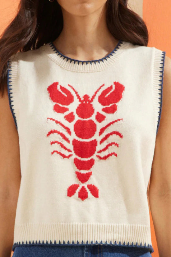 Lobster Graphic Sleeveless Sweater Vest