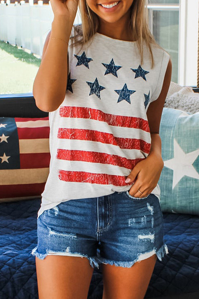 Stars and Stripes Sleeveless Tank Top