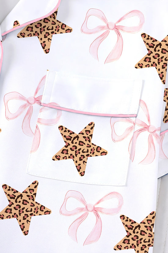 Star and Bow Print Loungewear Set