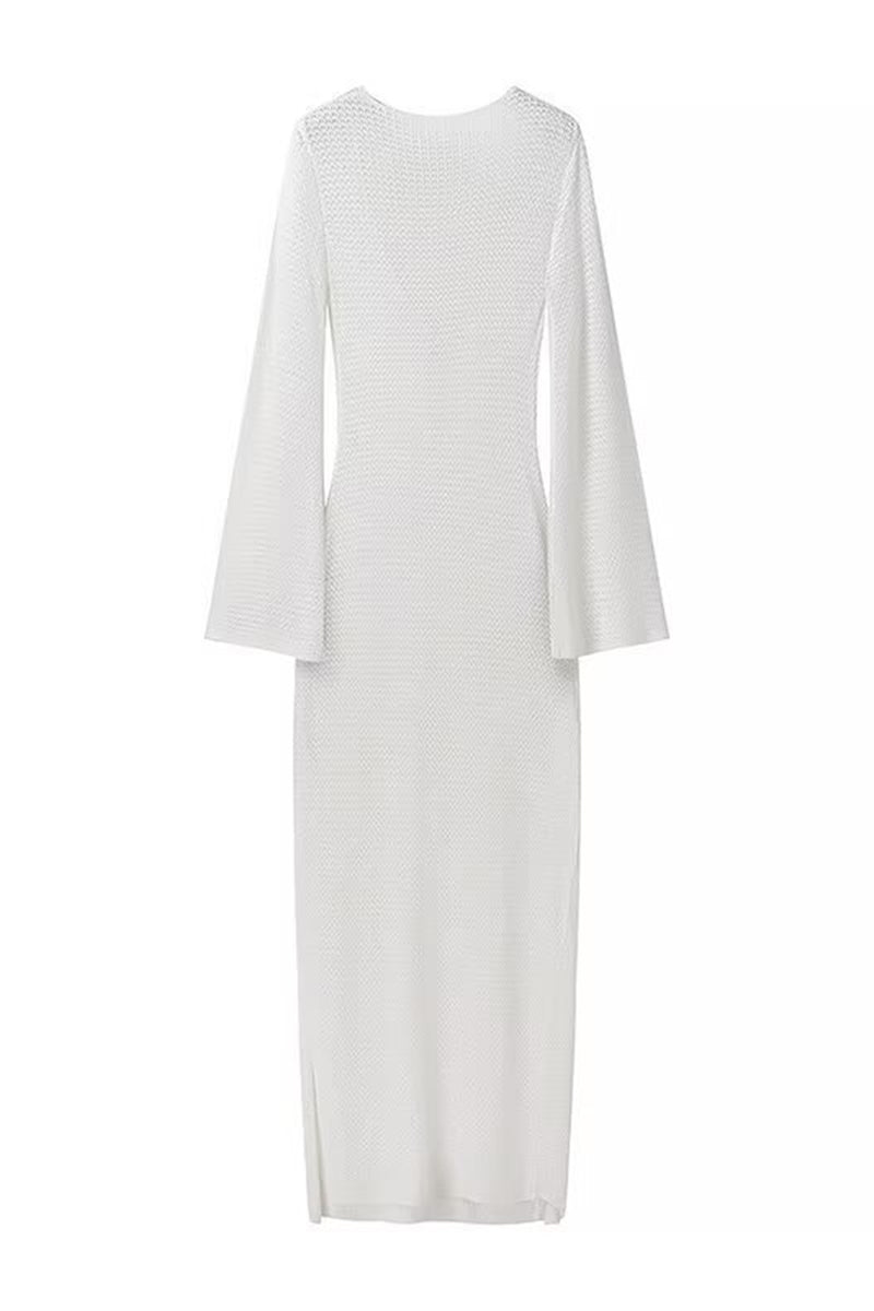 Deep V-Neck Long Sleeve Bodycon Dress