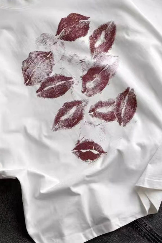 Kiss Print Oversized T-Shirt