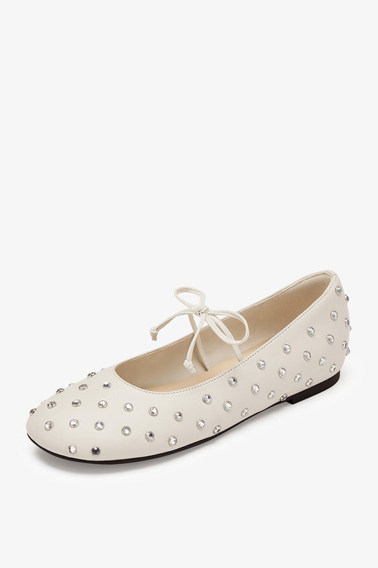 Studded Bow Tie Ballet Flats