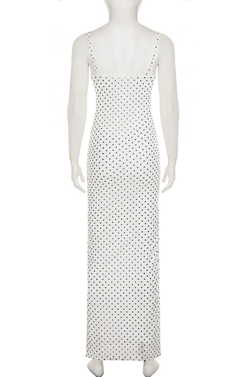 Polka Dot Sleeveless Casual Dress