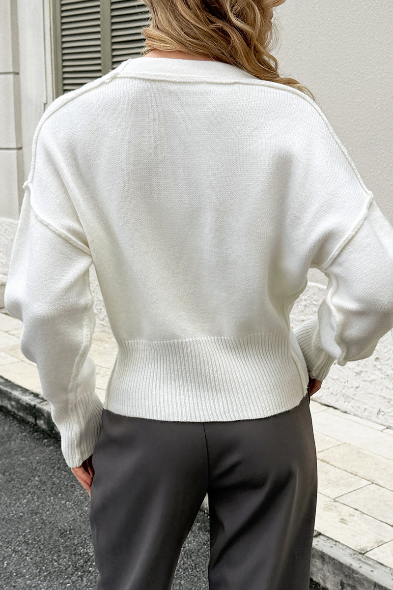 Chic V-Neck Buttoned Cardigan