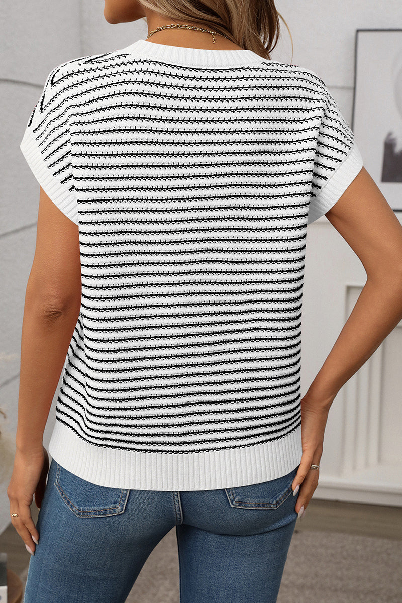 Striped Sleeveless Sweater Vest