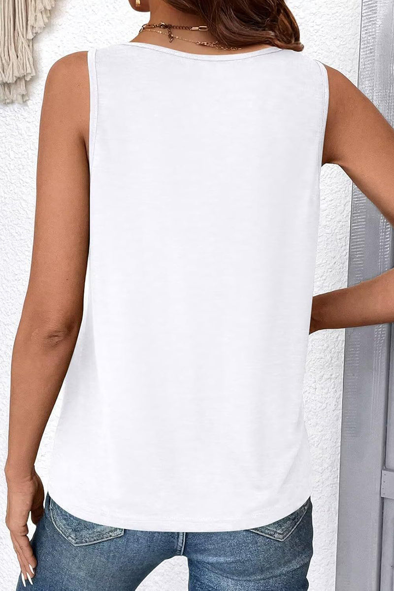 V-Neck Sleeveless Relaxed Fit Tank