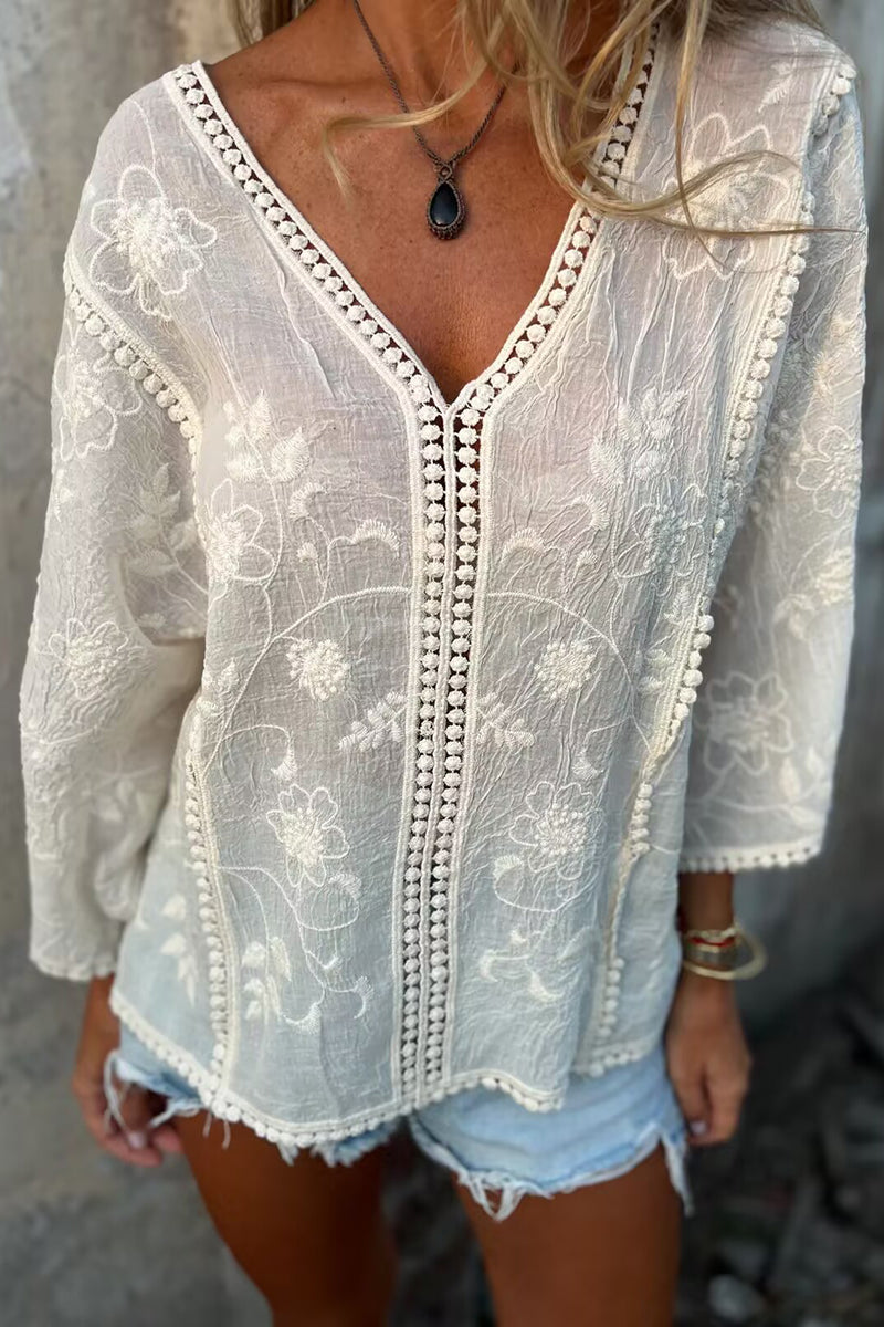 Floral V-Neck Blouse