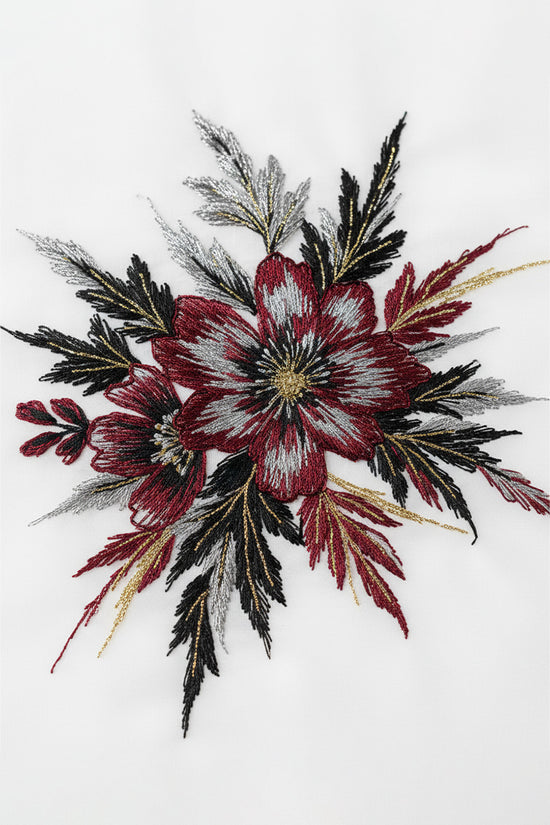 Bold Floral Embroidered T-Shirt