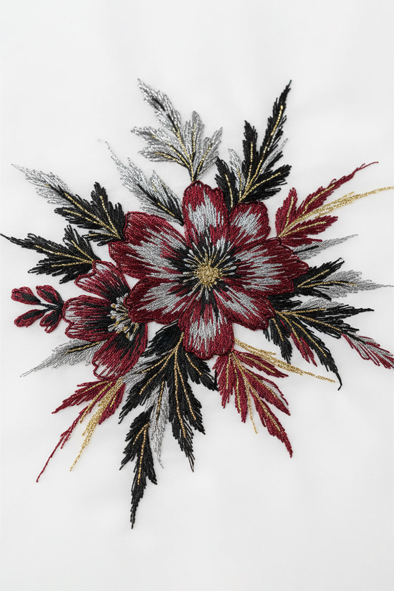 Bold Floral Embroidered T-Shirt