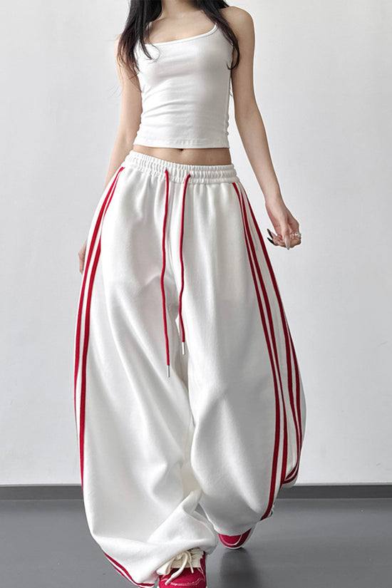 Wide-Leg Stripe Casual Pants