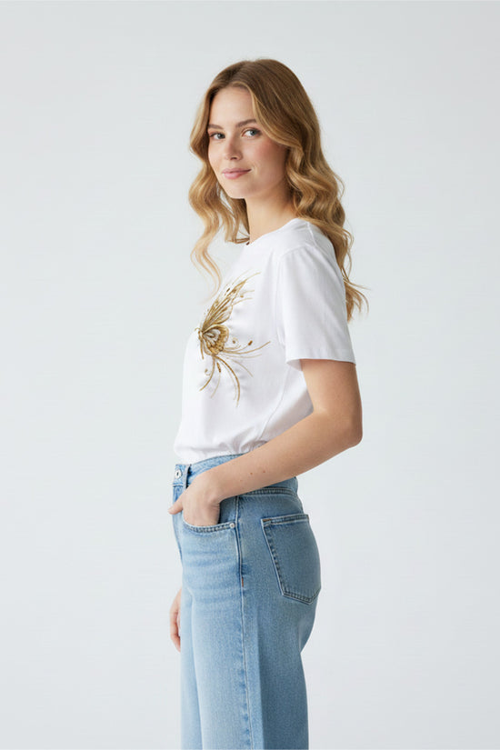 Radiant Wing Embroidered T-Shirt