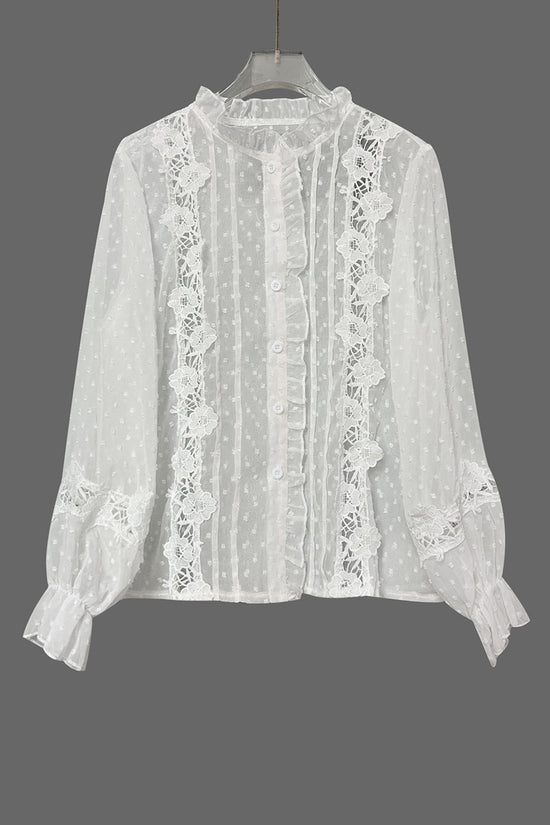 Elegant Lace Trim Blouse