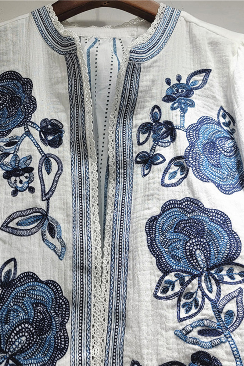 Floral Open-Front Jacket